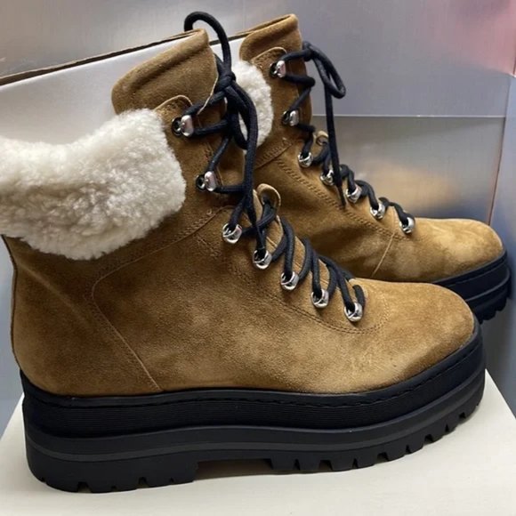 BNIB MARC FISHER LTD PIERSON LUG SOLE BOOTIE TAN 6 - Picture 6 of 7